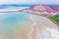 Big potash waste mounts, aerial ladnscape. Ecological problems Royalty Free Stock Photo