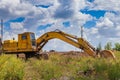 Heavy Power Bulldozer work on a building site Royalty Free Stock Photo