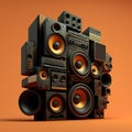 Big power sound speaker system. Generative Ai Royalty Free Stock Photo