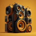 Big power sound speaker system. Generative Ai Royalty Free Stock Photo