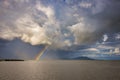 Big powerful storm clouds over the Lake Balaton of Hungary Royalty Free Stock Photo