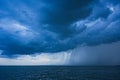 Big powerful storm clouds over tke Lake Balaton of Hungary Royalty Free Stock Photo