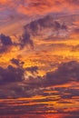 Big powerful sunset clouds at summer