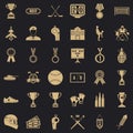 Big premium icons set, simple style Royalty Free Stock Photo