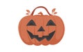 Big pumpkin with a frightening face. This thing is perfect for a Halloween party. Cartoon style, Vector Illustration