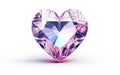 Big purple diamond heart isolated on white background, Y2K and 90s style. Royalty Free Stock Photo