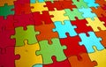 Big puzzle pieces that form an intricate mosaic colored Royalty Free Stock Photo