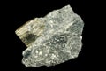 Big pyrite crystal on the rock