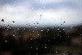 Big rain drops on clear window glass Royalty Free Stock Photo