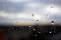 Big rain drops on clear window glass Royalty Free Stock Photo