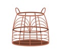 Big rattan basket, modern home storage basketwork. Empty trendy wicker, basketry from natural material. Wickerwork