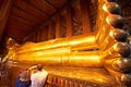 Big Reclining golden Buddha statue