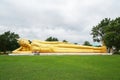 The big Reclining sleep Golden Buddha in petchabun Thailand Royalty Free Stock Photo