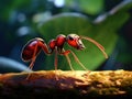 Big red ant intimidating the small Royalty Free Stock Photo