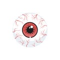 Big red blood eye ball vector isolated Royalty Free Stock Photo