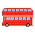 Big red bus icon cartoon vector. Traffic tourist Royalty Free Stock Photo