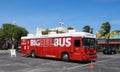 Big Red Bus taking blood donations.