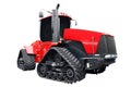 Big red caterpillar tractor isolated Royalty Free Stock Photo