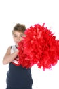 Big red cheerleader's pompom