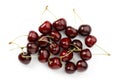 Big red cherries, ripe berries on a white background