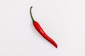 A big red chili on a white background Royalty Free Stock Photo