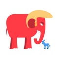 Big Red ElephantÃÂ and little blue donkey symbols of political