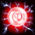 Big red fireball with lightnings Royalty Free Stock Photo