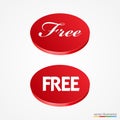Big red free button Royalty Free Stock Photo