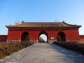The big red gate to Ming tombs Royalty Free Stock Photo