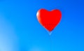 Big Red Heart Balloon With Clear Blue Sky Background Royalty Free Stock Photo