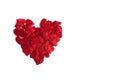 Big red heart consists of small hearts on a white isolation background. St. Valentine`s Day card