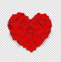 Big red heart made of small hearts isolated on transparent Royalty Free Stock Photo