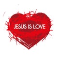 Heart with a wreath of thorns and a phrase about love of Jesus Royalty Free Stock Photo