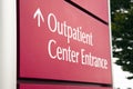 Big Red Hospital Outpatient Center Emergency Entrance Health Car Royalty Free Stock Photo