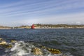 Big red light house in Holland, Michigan Royalty Free Stock Photo