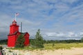 Big Red Lighthouse in Holland Michigan Royalty Free Stock Photo