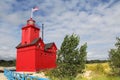 Big Red Lighthouse in Holland Michigan Royalty Free Stock Photo