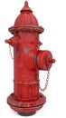 Big, red, metal fire hydrant, isolated, white background.