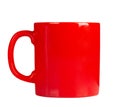 Bright red tea or coffee mug isolated on white background Royalty Free Stock Photo