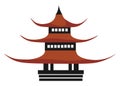 Pagoda house, vector or color illustration