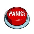 Big red panic button on white background Royalty Free Stock Photo