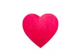 Big red paper heart on white background Royalty Free Stock Photo