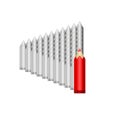 Big red pencil leads gray Royalty Free Stock Photo