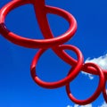 Big red rings in playground