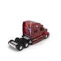 A Big Red Semi Truck Isolated on White 3D Illustration Royalty Free Stock Photo