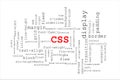 Big red title CSS in the middle with many different CSS properties Royalty Free Stock Photo