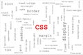 Big red title CSS in the middle with many different CSS properties Royalty Free Stock Photo