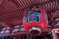 Big red traditional lantern in front of the entrance in japanese temple. Tradition and culture of Japan. Royalty Free Stock Photo