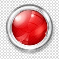 Red transparent glass button Royalty Free Stock Photo