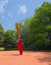 Gigantic red scoop in park, Porto, Portugal Royalty Free Stock Photo